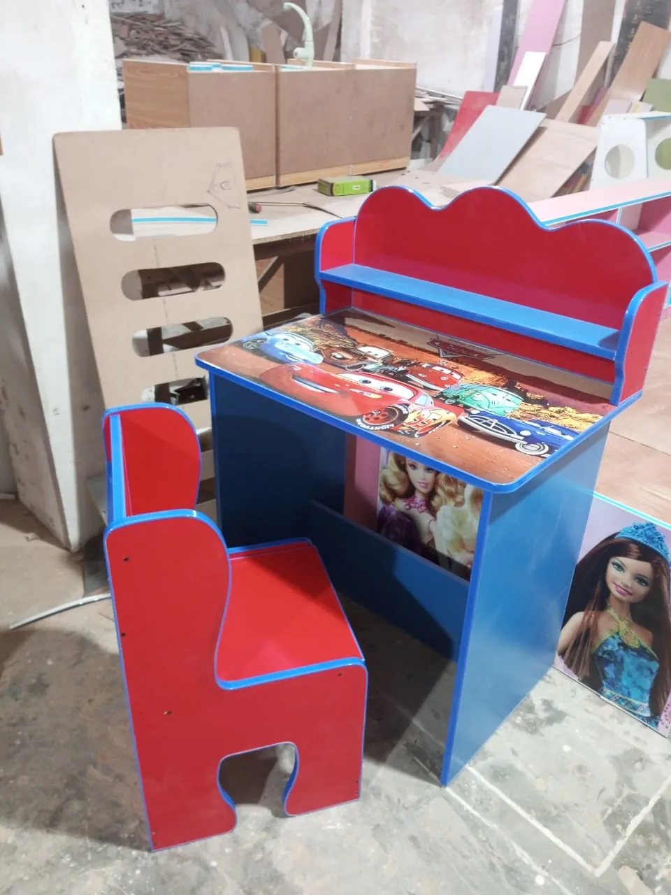Red & Blue Kids Desk & Chair Set