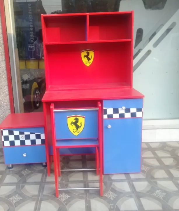 Red & Blue Racing Study Desk with Chair