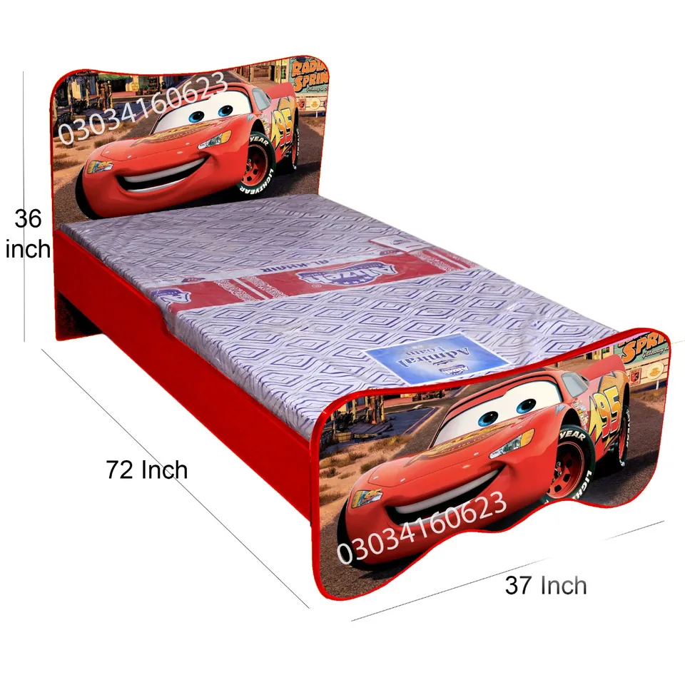 Red Character Car Bed with Dimensions