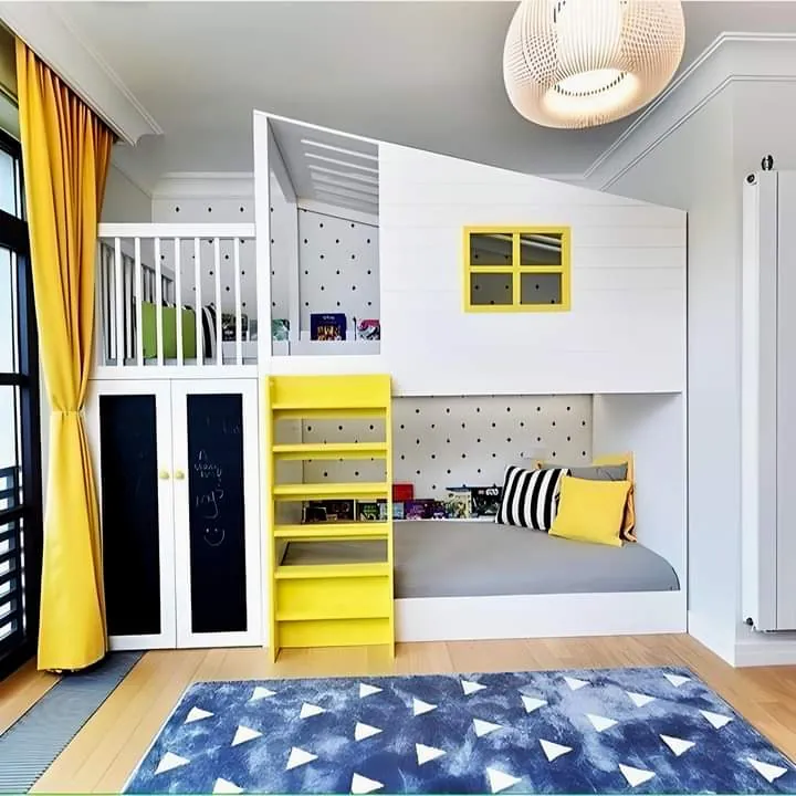 White Loft Bunk Bed with Play Nook