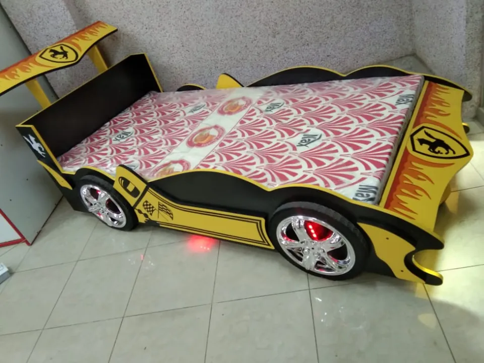 Yellow & Black Car Bed