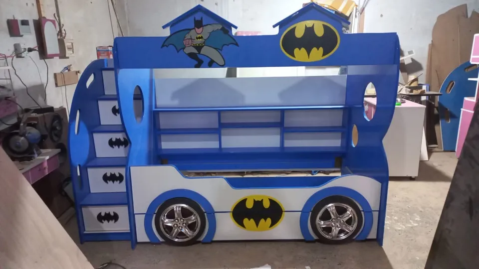 Blue Hero Bunk Bed with Car-Style Base