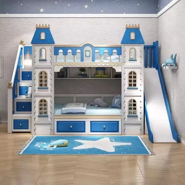 Castle Bunk Bed with Slide