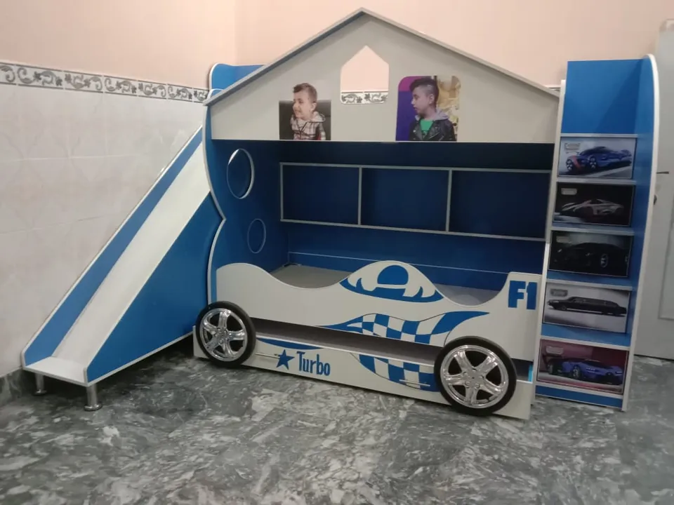 Police Car House Bunk Bed with Slide